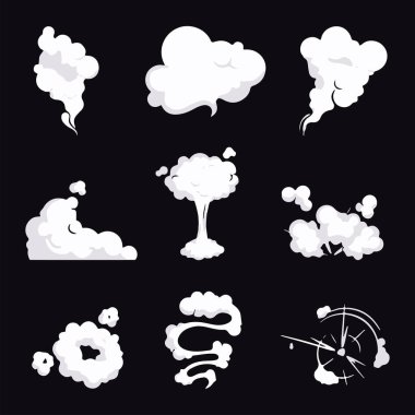 duman bulutları anime vektör çizer