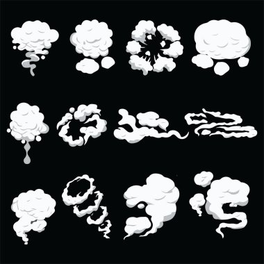 duman bulutları anime vektör çizer