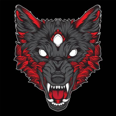 Kurt kafası çizim el çizimi çizimi