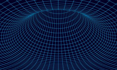 Solucan deliği geçidinde ağ yapısı olan 3 boyutlu vektör dokusu