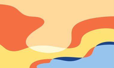 soyut arkaplan dalgalı çizgiler ve turuncu ve sarı renkli noktalar