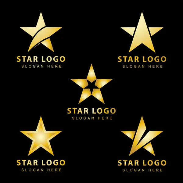 Yıldız logo şablonu vektör çizimi tasarımı. Altın yıldız logo simgesi.