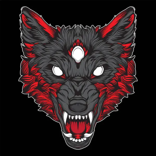 Kurt kafası çizim el çizimi çizimi