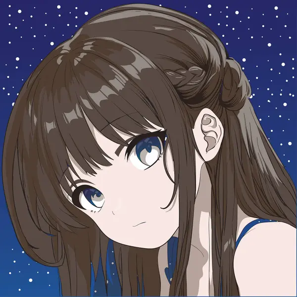 Tasarım ilhamı için sevimli anime kız karakterinin vektör çizimi