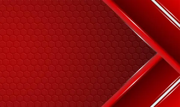 Beyaz çizgili ve tekrarlayan altıgen desenli soyut kırmızı geometrik arkaplan.