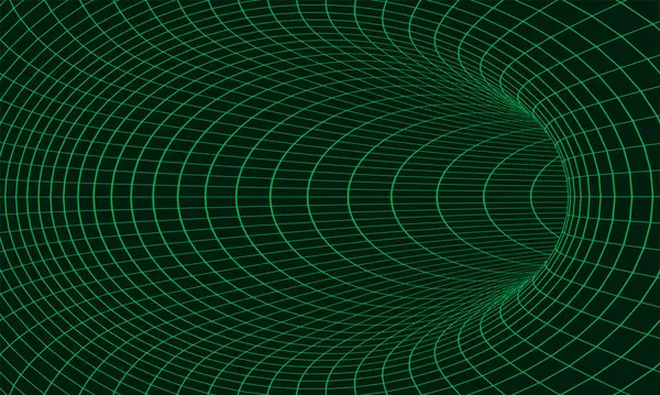 Tel çerçeve Geometrik Koyu yeşil Psikedelik Solucan Deliği Yapısı