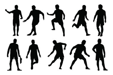 futbol oyuncusu siluet vektör çizimi