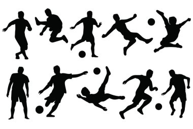 Futbol oyuncu siluet vektör çizim