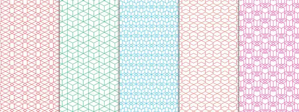Kusursuz geometrik desen seti. Vektör çizimi. Renkli arkaplan.