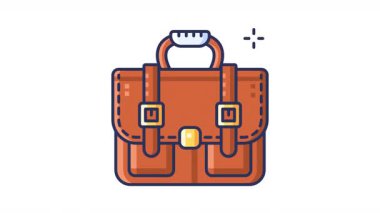 İş adamları, ofis çalışanları ve şık bir aksesuar arayan şık şahıslar için uygun kahverengi deri çantalı. Şeffaf arkaplan döngüsü.