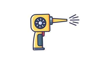 Elektrikli hava püskürtücü parçacıklarının canlandırılması.