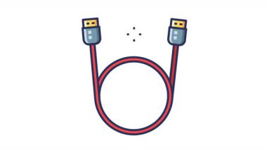 Yeniden canlandırılmış HDMI kablosunun canlandırması.