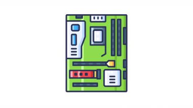 Detaylı bir animasyon devre kartı tasarımları ve düzenleri.