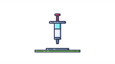 Şırıngayla işlemciye uygulanan termal yapıştırıcının canlandırması.