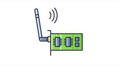 Anten sinyal dayanıklılığını gösteren kablosuz modülün canlandırması.