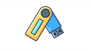 USB flaş sürücülerini açıp kapatan animasyonlar.