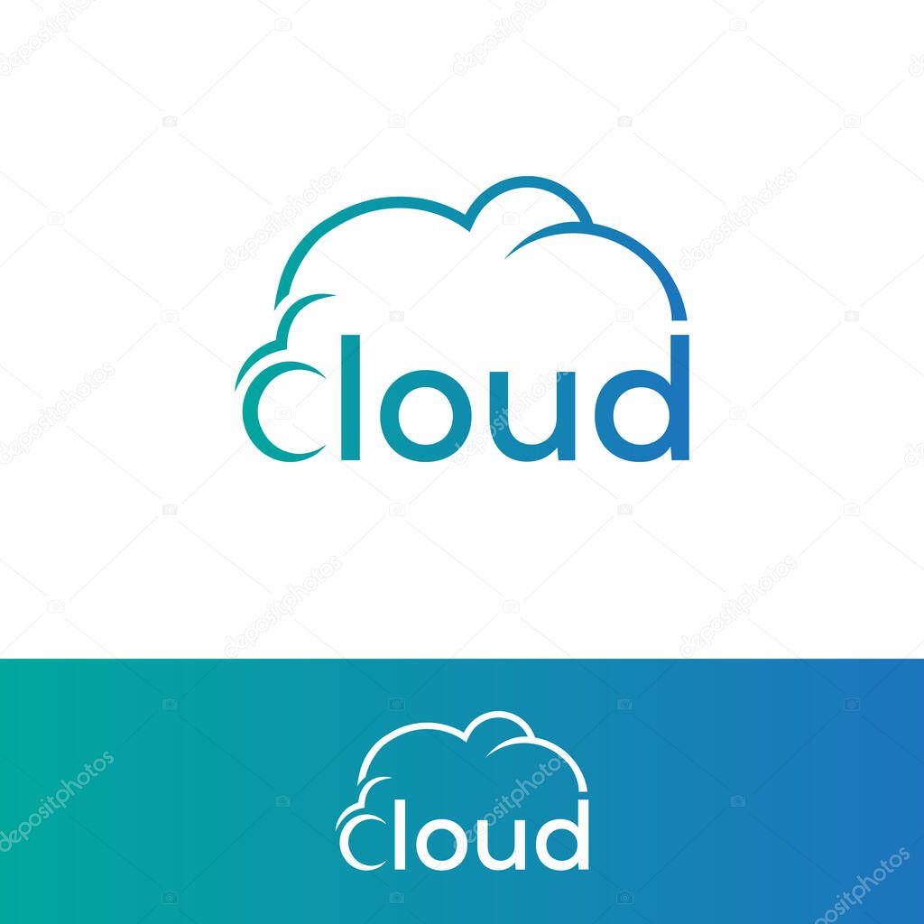 Cloud Logo Design - Modern Technology Icon for Computing and Data Services Logo