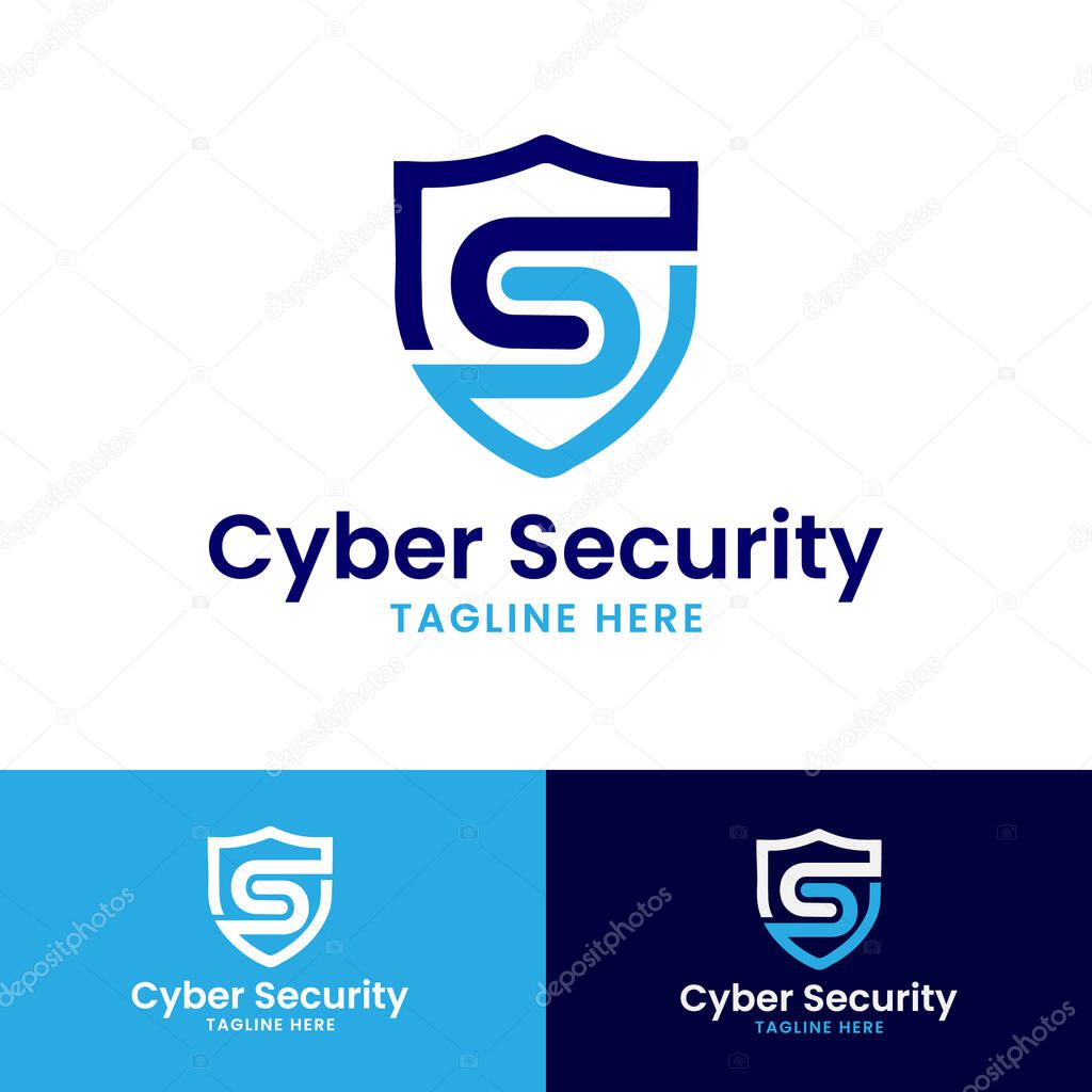 Cyber Security Shield Logo Letter cs sc Shield Logo
