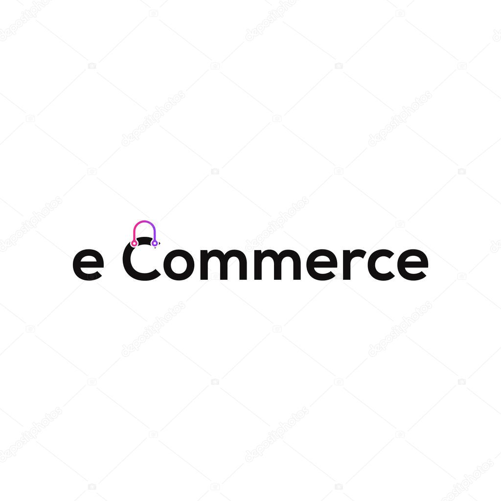 E-commerce Logo with Shopping Cart Icon