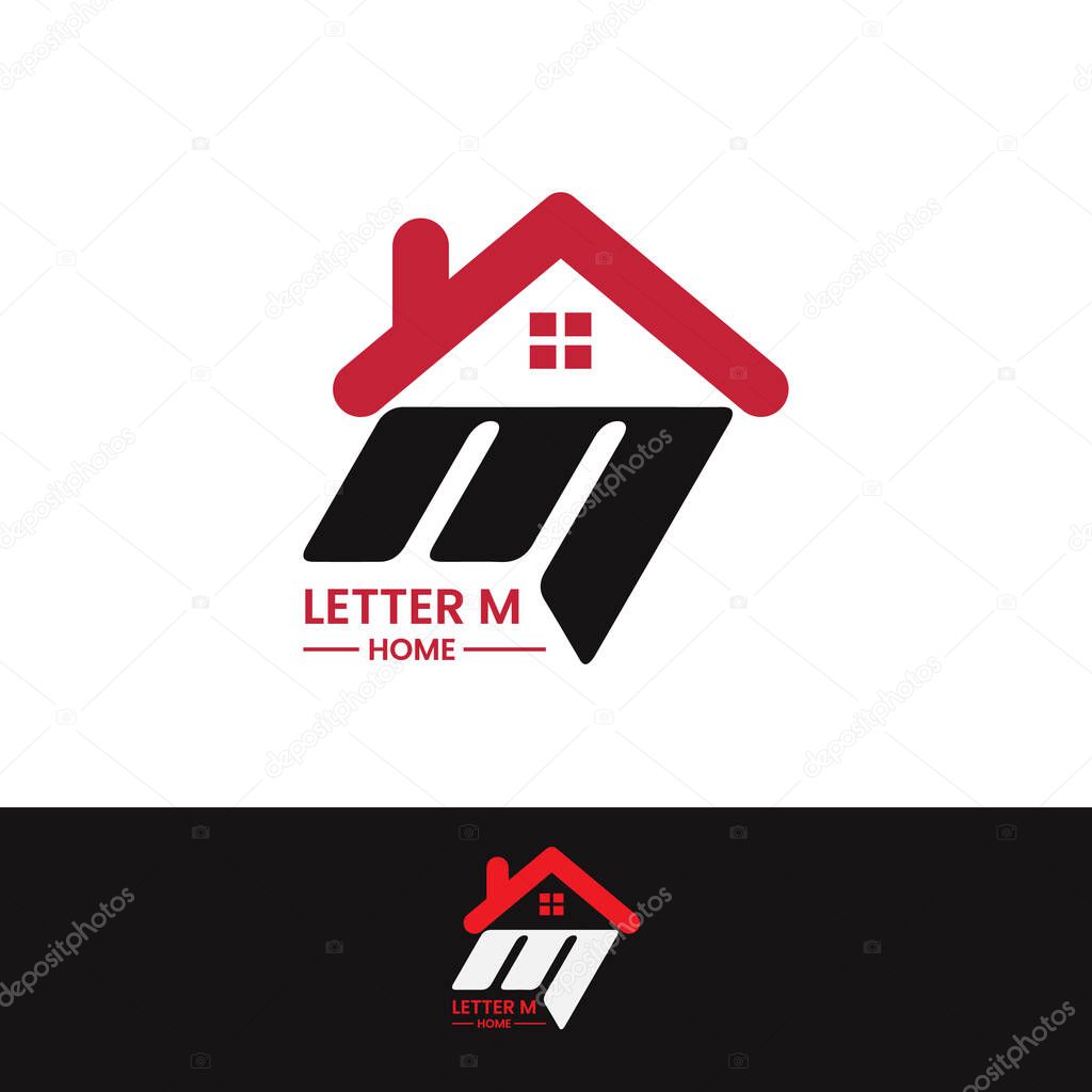 Letter M Home Logo - Real Estate, Property, Building, Architecture Logo