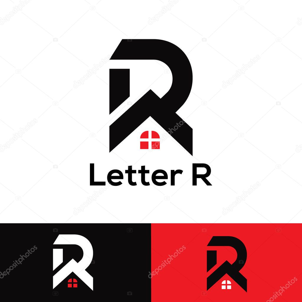 Letter R house logo design