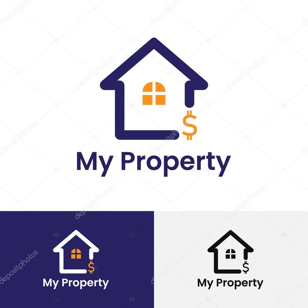 My Property Logo House with Dollar Sign for Real Estate Business