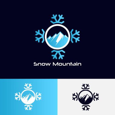 Kar Tanesi Element Logosuyla Kar Dağı Logosu Tasarımı