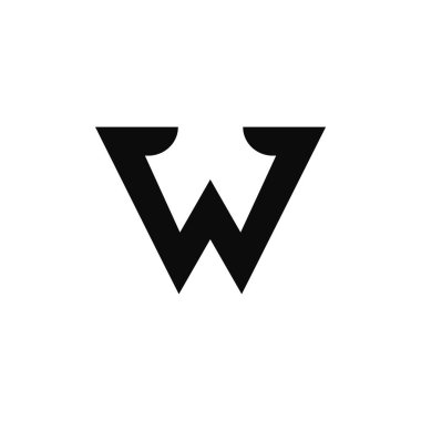 Geometrik W logosu. W Harfi Logosu