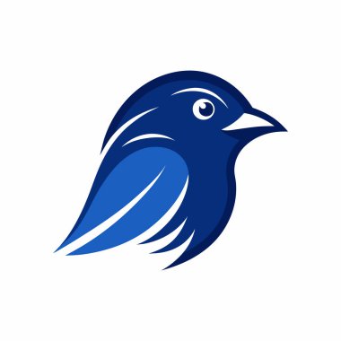 Kuş İllüstrasyonu İndigo Bunting Baş Vektör Sanatı