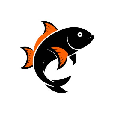 Sazan Balığı Vektör Simgesi Tasarımı
