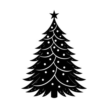 Asgari Noel Ağacı Silüet Vektör Tasarımı