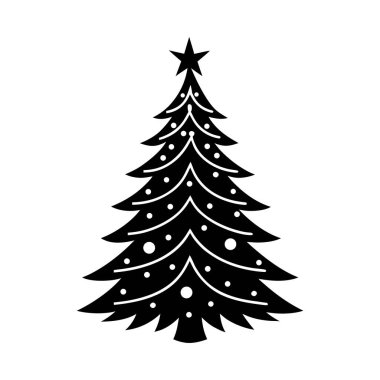 Asgari Noel Ağacı Silüet Vektör Tasarımı