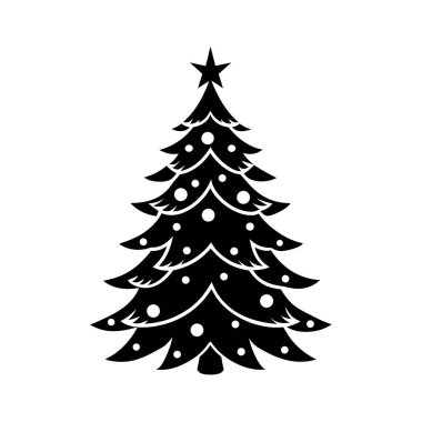 Asgari Noel Ağacı Silüet Vektör Tasarımı