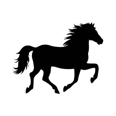 Siyah at silueti. vektör izole çizimi