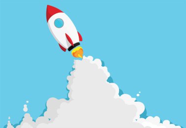 Roket vektör çizim uçan