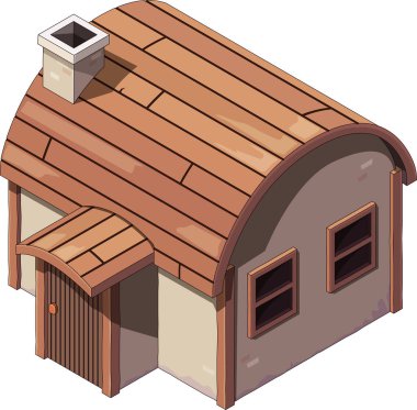 Bacalı Isome eski ahşap ev 2d oyun varlık çizimi