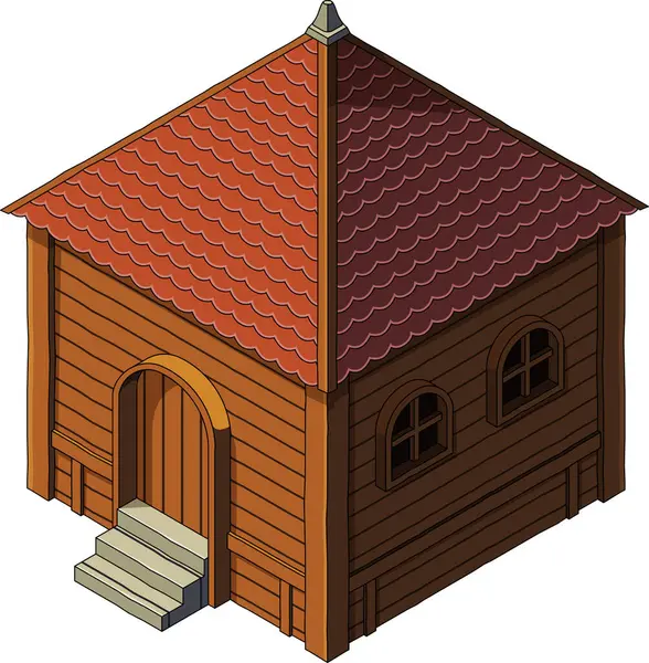 Isometric ahşap ev 2d oyun varlığı çizimi