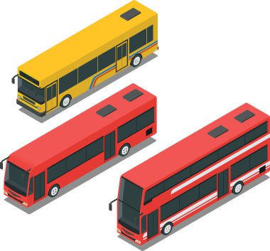 Isometric şehir otobüsü, transit otobüs, çift katlı otobüs, seyahat ulaşımı