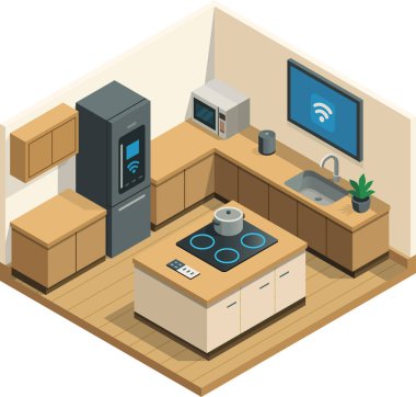 Bağlı mutfak aletleri ile Isome akıllı mutfak