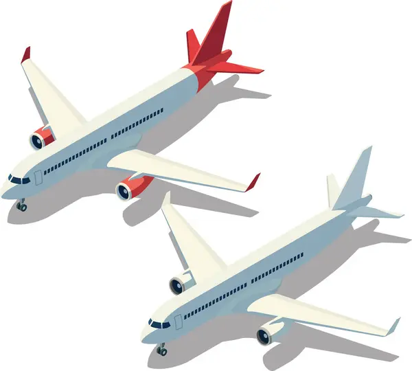 Isometric ticari yolcu uçağı