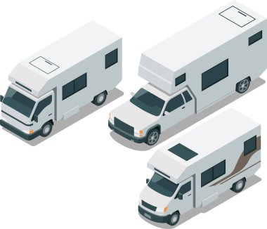 Isometric karavan karavanı.