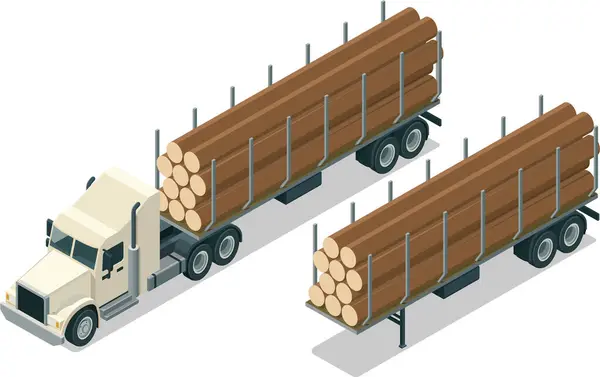 Isometric tomruk kamyonu çizimi