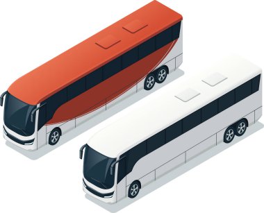 Isometric Sleeper bus illüstrasyonu