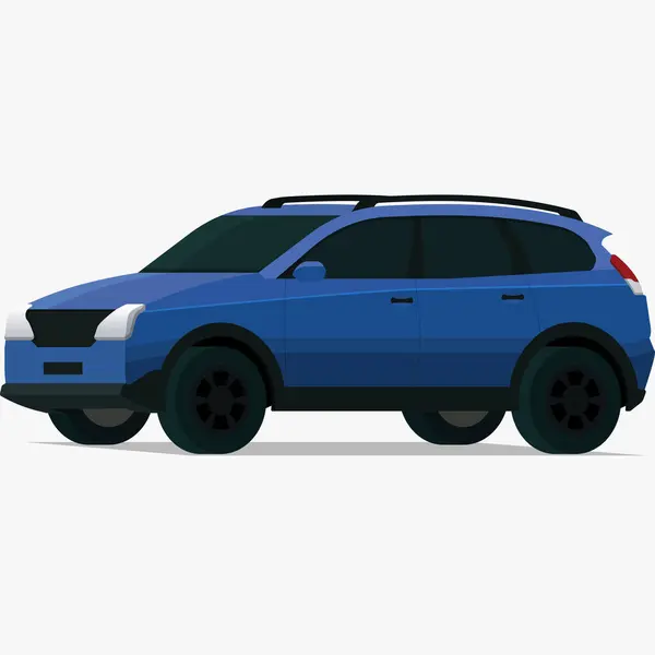 Modern mavi SUV aracı ön tarafa bakıyor.