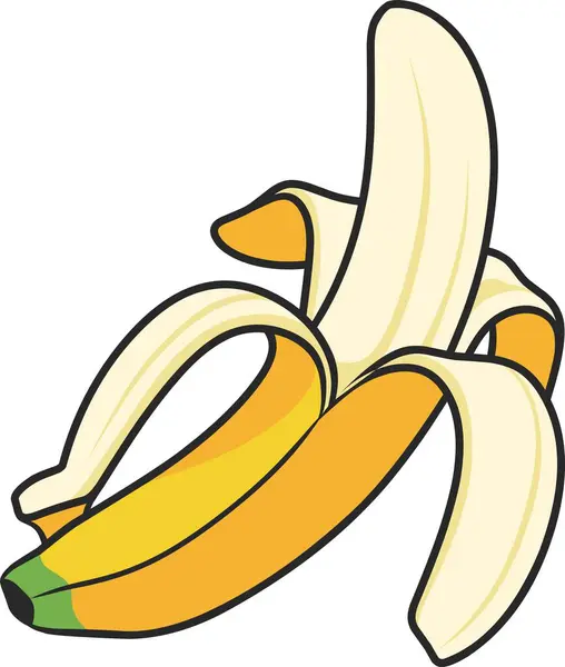 Beyaz bir arka plan üzerinde izole soyulmuş olgun muz