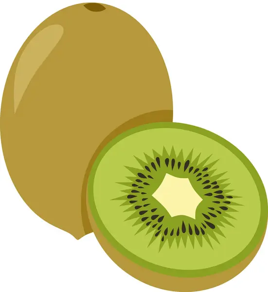 İki tam ve olgun kivi meyvesi.