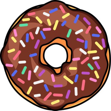 Lezzetli çörek ikonu. Web için çikolata vektör simgelerinin basit çizimi