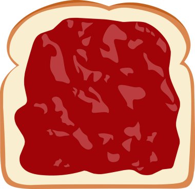 Bir dilim ekmek ve çilek reçeli.