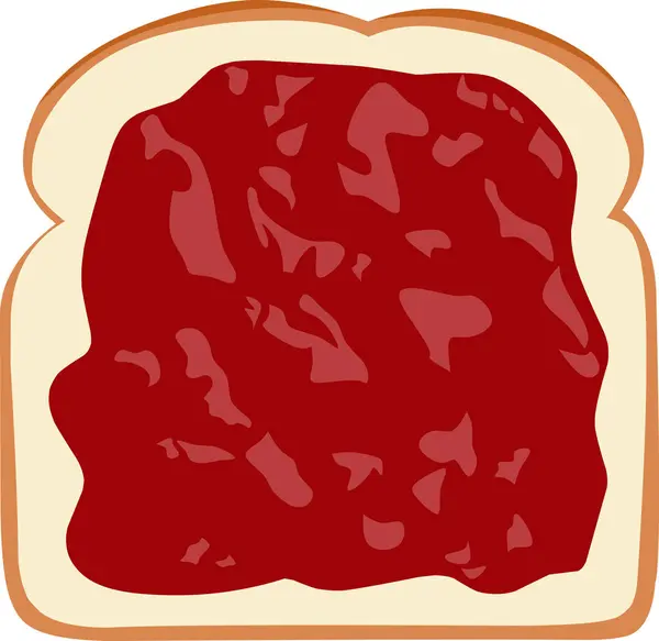 Bir dilim ekmek ve çilek reçeli.