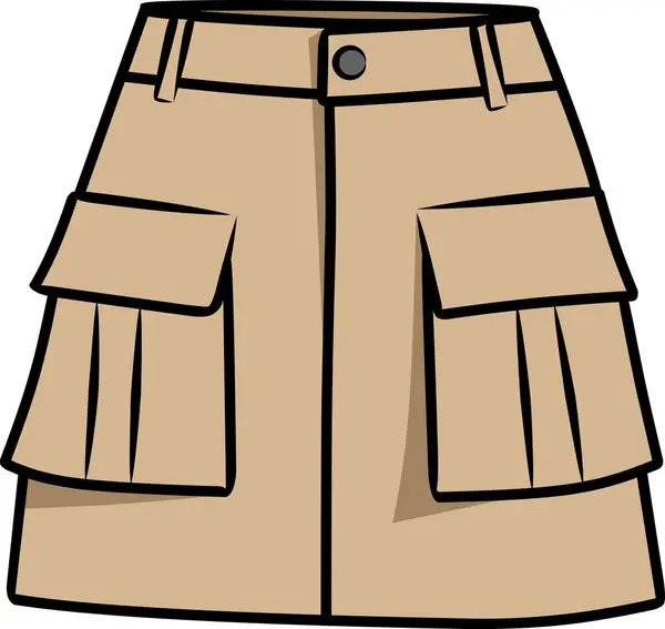 Önünde iki cebi olan kısa etek.